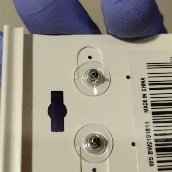 Women's Polished Silver-tone Green Crystal Cross Design Drop Earrings, 1-inch - Picture 5 of 5